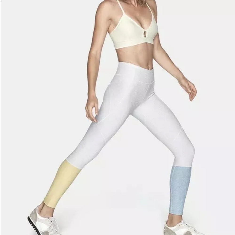 Outdoor Voices 7/8 Dipped Leggings Yellow Blue